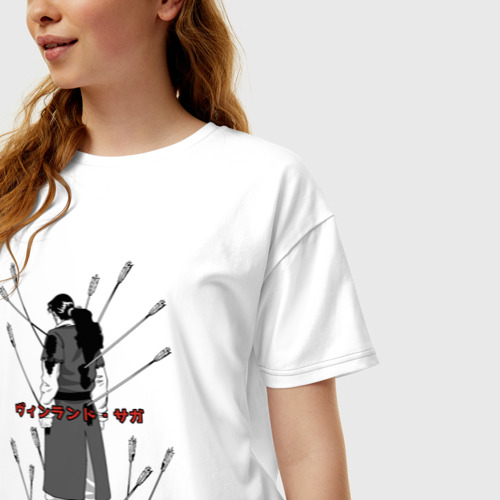 Женская футболка хлопок Oversize с принтом Торс, фото на моделе #1