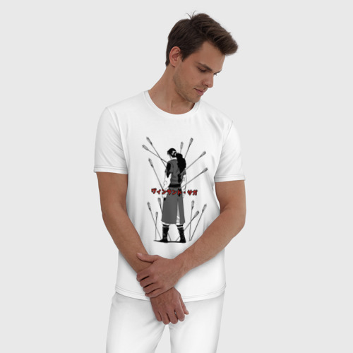 Мужская пижама хлопок Торс Сноррессон , цвет белый - фото 3