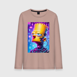 Мужской лонгслив хлопок Cyber Bart Simpson - ai art