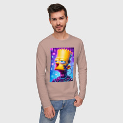 Мужской лонгслив хлопок Cyber Bart Simpson - ai art - фото 2