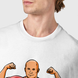 Футболка с принтом Федор в футболке для мужчины, вид на модели спереди №4. Цвет основы: белый