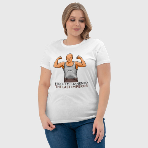 Женская футболка хлопок с принтом Фёдор Емельяненко в тельняшке, фото #4