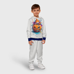 Детский костюм с толстовкой 3D Хэллоуинская тыква в красках - фото 2
