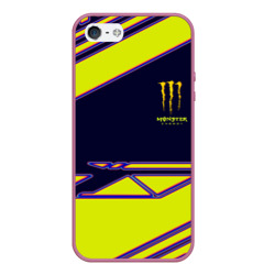 Чехол для iPhone 5/5S матовый Monster Energy на спорте геометрия