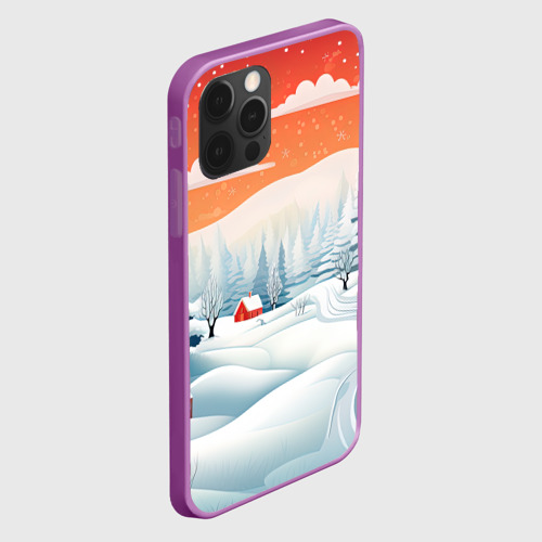 Чехол для iPhone 12 Pro Max с принтом Зимнее очарование, вид сбоку #3