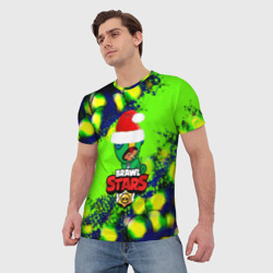 Мужская футболка 3D Brawl stars leon green color - фото 2