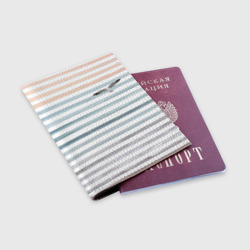 Обложка для паспорта матовая кожа Море скрытое в полосках тельняшки  чайка  - фото 2