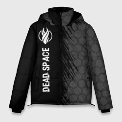 Мужская зимняя куртка 3D Dead Space glitch на темном фоне по-вертикали