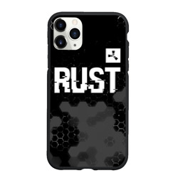 Чехол для iPhone 11 Pro Max матовый Rust glitch на темном фоне посередине