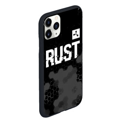 Чехол для iPhone 11 Pro Max матовый Rust glitch на темном фоне посередине - фото 2