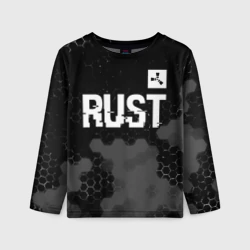 Детский лонгслив 3D Rust glitch на темном фоне посередине