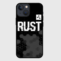 Чехол для iPhone 13 mini Rust glitch на темном фоне посередине