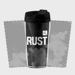 Термокружка-непроливайка Rust glitch на темном фоне посередине - фото 2