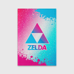 Обложка для паспорта матовая кожа Zelda neon gradient style