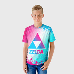 Детская футболка 3D Zelda neon gradient style - фото 2