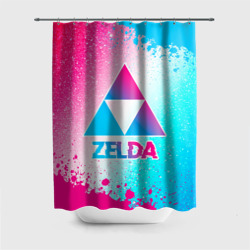 Штора 3D для ванной Zelda neon gradient style