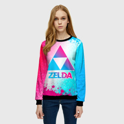 Женский свитшот 3D Zelda neon gradient style - фото 2