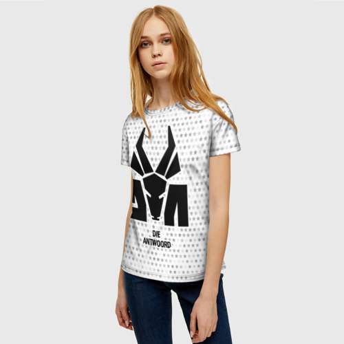 Женская футболка 3D Die Antwoord glitch на светлом фоне, цвет 3D печать - фото 3