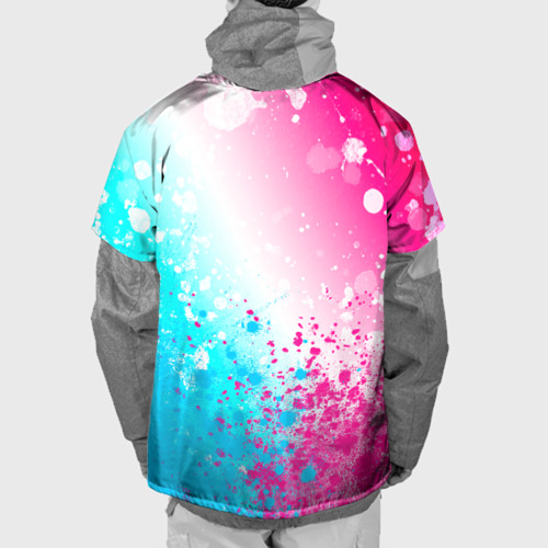 Накидка на куртку 3D HIM neon gradient style посередине, цвет 3D печать - фото 2