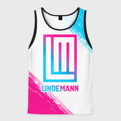 Мужская майка 3D Lindemann neon gradient style