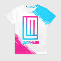 Женская футболка 3D Lindemann neon gradient style