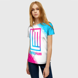 Женская футболка 3D Lindemann neon gradient style - фото 2