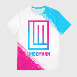 Мужская футболка 3D Lindemann neon gradient style