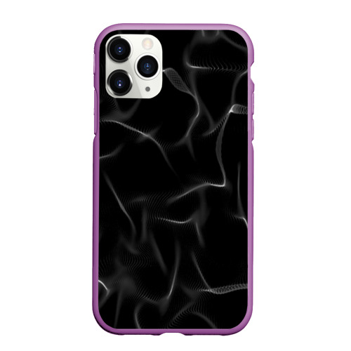 Чехол для iPhone 11 Pro Max матовый Узор дыма , цвет фиолетовый