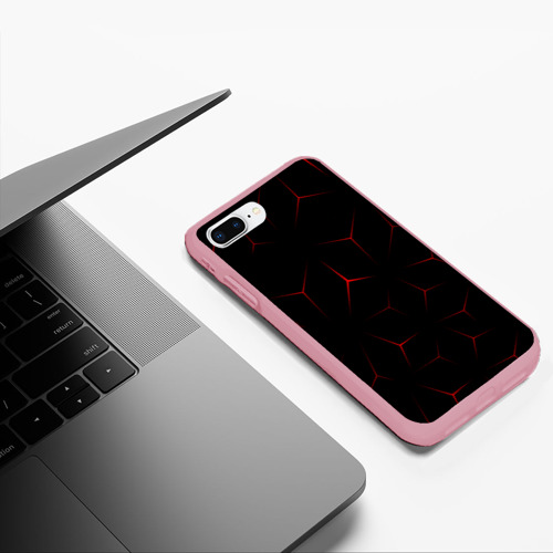 Чехол для iPhone 7Plus/8 Plus матовый с принтом Красный кибер узор, фото #5