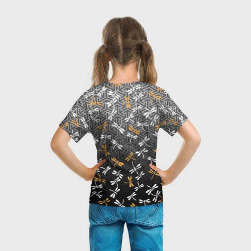 Детская футболка 3D Тонбо - японские стрекозы, цвет 3D печать - фото 6