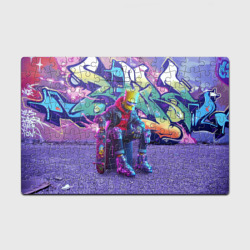Головоломка Пазл магнитный 126 элементов Барт Симпсон со скейтбордом на фоне граффити - urban cyberpunk