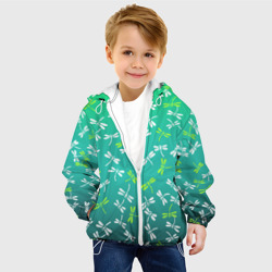 Детская куртка 3D Белые и ядовито-зелёные стрекозы - фото 2