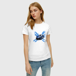 Женская футболка хлопок Синий спорткар - фото 2