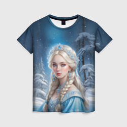 Женская футболка 3D Прекрасная Снегурочка 