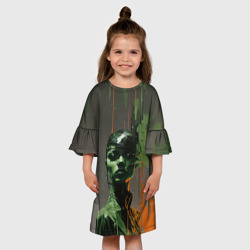 Детское платье 3D Девушка в зеленом цвете  - фото 2