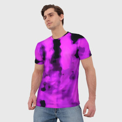 Мужская футболка 3D Узор фиолетовая нежность - фото 2