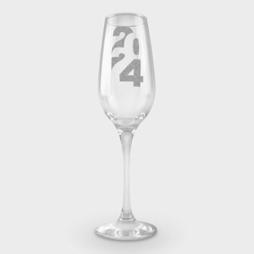 Фужер для шампанского с принтом Счастливого нового 2024 года, вид спереди №1