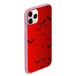 Чехол для iPhone 11 Pro Max матовый Летучие мыши на красном фоне - фото 2