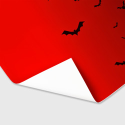 Бумага для упаковки 3D Летучие мыши на красном фоне - фото 2