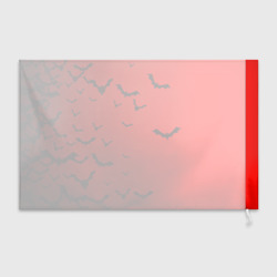 Флаг 3D Летучие мыши на красном фоне - фото 2