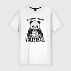 Panda volleyball – Мужская футболка хлопок Slim с принтом купить