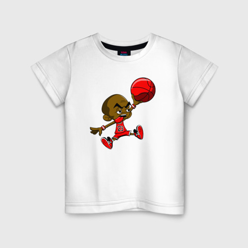 Детская футболка из хлопка с принтом Baby Jordan, вид спереди №1