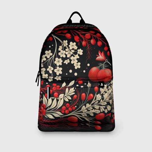 Рюкзак 3D с принтом Новогодние зимние ягоды, вид сбоку #3
