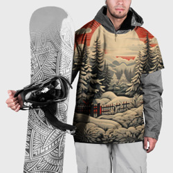 Накидка на куртку 3D Блеск снежинок новогодний стиль