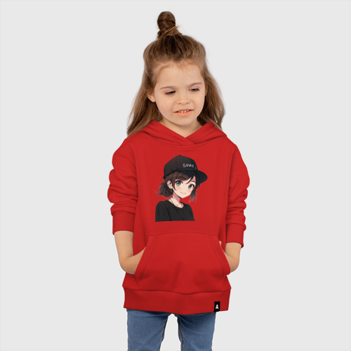 Детская толстовка хлопок Девочка в стиле аниме, цвет красный - фото 4