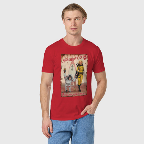 Мужская футболка хлопок Fallout - atom bomb cola , цвет красный - фото 3