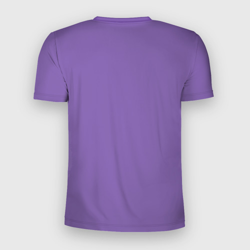 Мужская футболка 3D Slim с принтом Королевский пурпурный Крайола, вид сзади #1