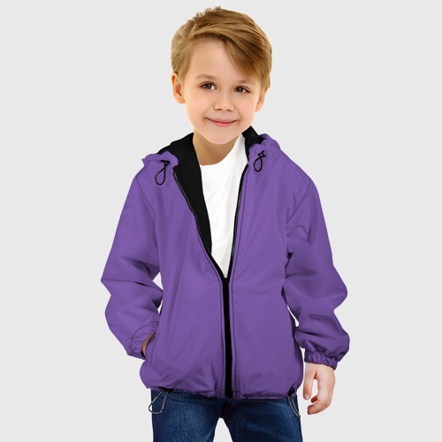 Детская куртка 3D с принтом Королевский пурпурный Крайола, фото на моделе #1