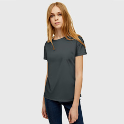 Женская футболка 3D Антрацитово-серый однотонный - фото 2