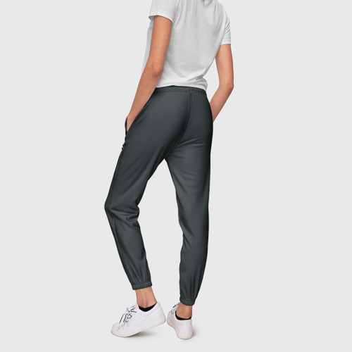 Женские брюки 3D Антрацитово-серый однотонный, цвет 3D печать - фото 4